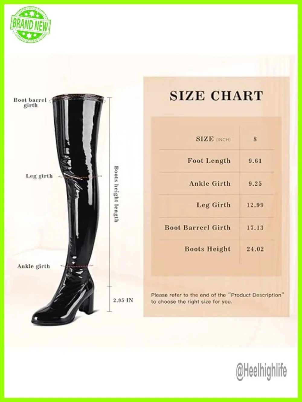 Thigh High Boots Pointed Toe Chunky Heels Patent Leather GOGO Cosplay Dance